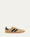 Bally Men's Retro Crest Suede Low-top Sneakers In Multi