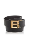 Bally Men's B Logo Reversible Leather Belt In Black+oro