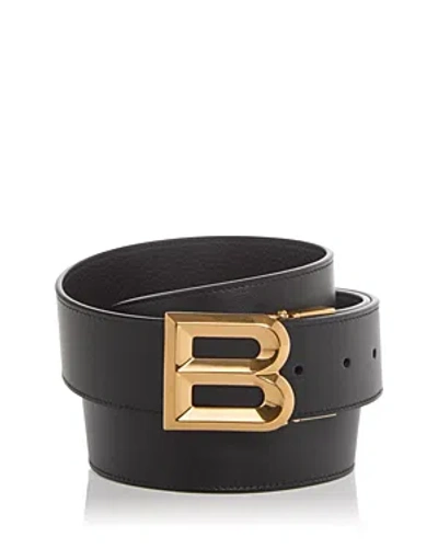 Bally Men's B Logo Reversible Leather Belt In Black+oro