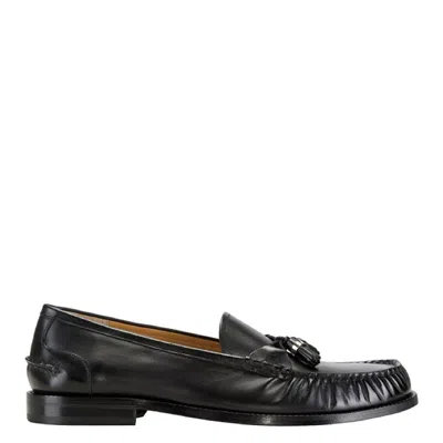 Bally Men's Ribald Black Calf Leather Tassel Loafers