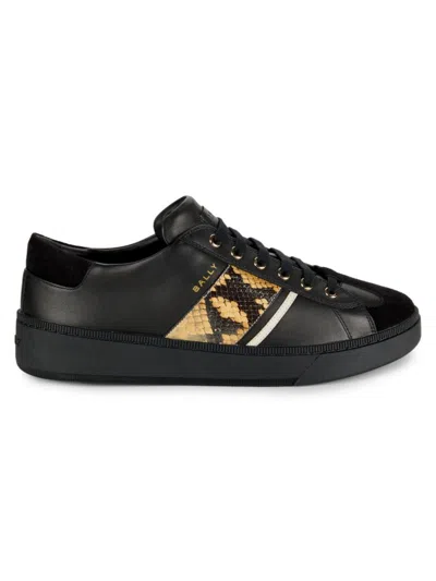 Bally Python-print Panelled Low-top Sneakers In Black