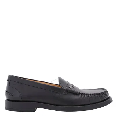 Bally Men's Roody Black Calf Leather Moccasins In Blue