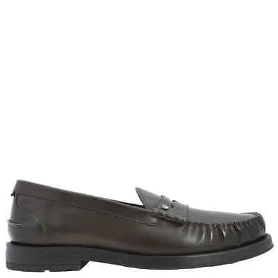 Pre-owned Bally Men's Roody Calf Leather Moccasins, Brand Size 7 ( Us Size 8 ) In Check Description