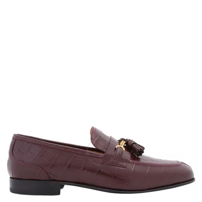 Bally Men's Saily Chablis Croc-embossed Suisse Loafers In Brown