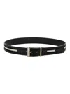 Bally Striped Logo Print Belt In Black