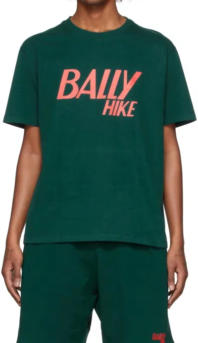 Bally Men's Short Sleeve Hike Logo T-shirt In Bosco In Green