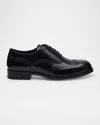Bally Men's Steel Wingtip Brogue Leather Derby Shoes In Black