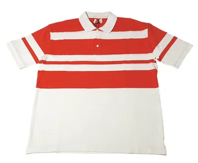 Bally Men's Striped Polo Shirt In Bone/orange In Red