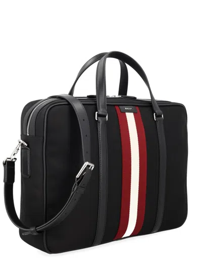 Bally Men's Structured Briefcase With Removable Shoulder Strap In Black