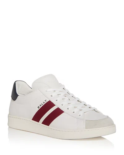 Bally Men's Thiago Leather Low-top Sneakers In White Peact