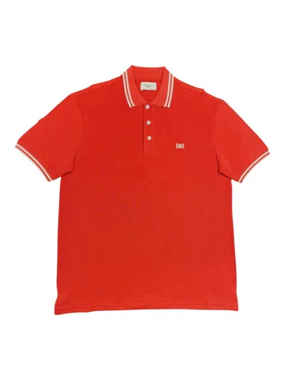 Bally Men's Tipped Regular Fit Cotton Polo Shirt In Orange In Red