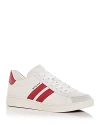 Bally Round Toe Leather Low Top Sneakers In White/candy