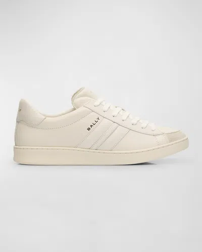 Bally Men's Tyger Tonal Leather Low-top Trainers In White