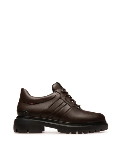 Bally Men's Valnis Calf Leather Ankle Boots In Dark Brown