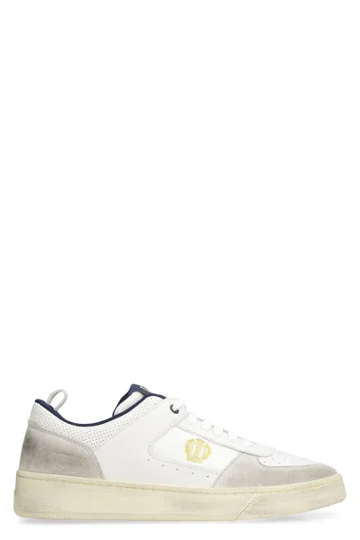 Bally Men's White Perforated Leather Low-top Sneakers For Fw23