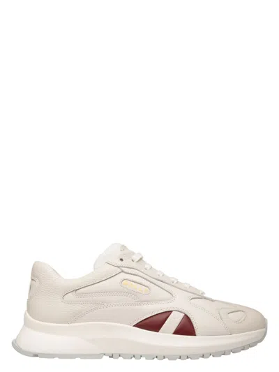 Bally Men's White Red Calf Sneakers