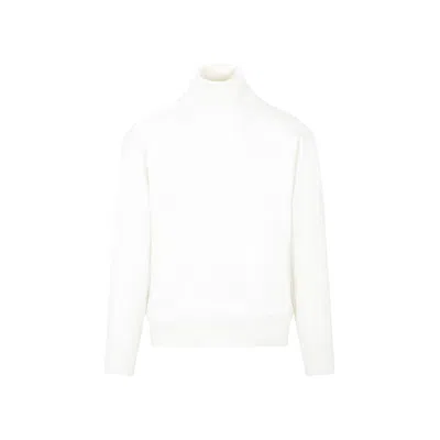 Bally Men's White Turtleneck Wool Sweater For Fw23