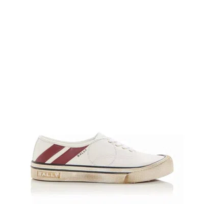 Bally Logo-print Low-top Sneakers In White/red