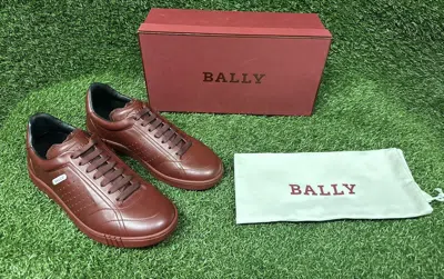 Pre-owned Bally Men's Winner Leather Sneakers In Red