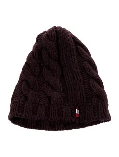 Pre-owned Bally Merino Wool Blend Knit Beanie In Purple