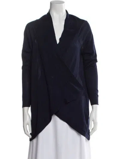 Pre-owned Bally Merino Wool Cowl Neck Sweater In Blue