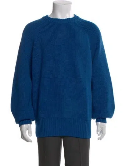 Pre-owned Bally Merino Wool Crew Neck Pullover In Blue