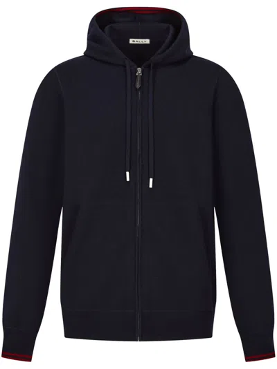 Bally Merino Wool Hoodie In Blue