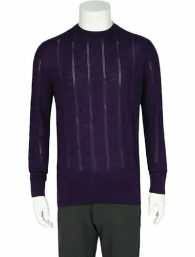 Pre-owned Bally Merino Wool Pullover W/ Tags In Purple