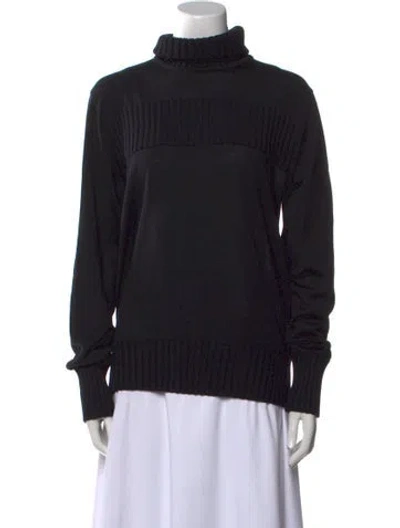 Pre-owned Bally Merino Wool Turtleneck Sweater In Black