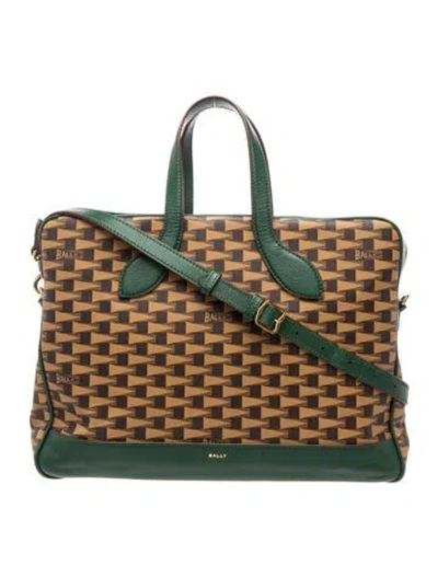 Pre-owned Bally Messenger Bag In Brown/green