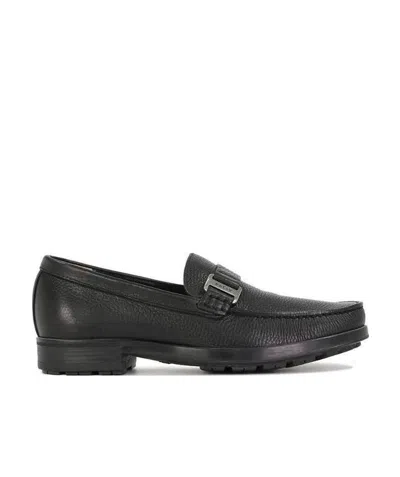 Bally Metal Buckle Business Casual Shoes In Black