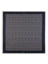 Bally Microflowers Silk Scarf In Blue