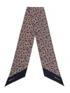 Bally Microflowers Silk Scarf In Blue