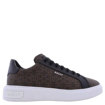 Bally Miky B Monogram Printed Fabric Sneakers In Brown