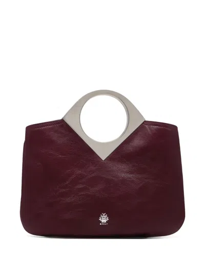 Bally Mini Anni Leather Tote Bag In Burgundy