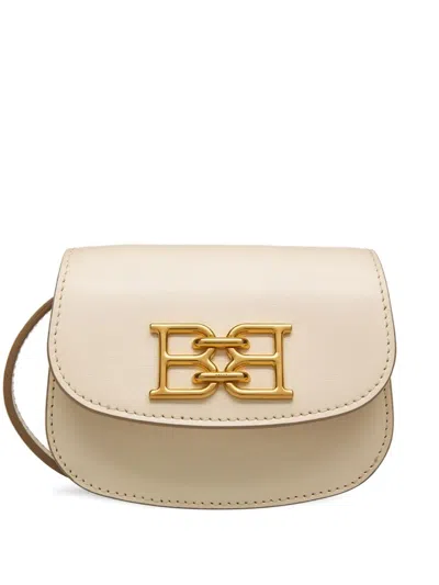 Bally Mini B-chain Foldover Clasp Leather Bag In Neutral