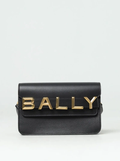 Bally Logo Leather Crossbody Bag In Black