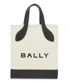 Bally Structured Bag With Detachable Strap And Bold Logo In Beige