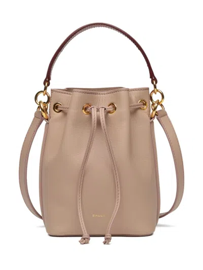 Bally Mini Code Bucket Bag In Neutrals