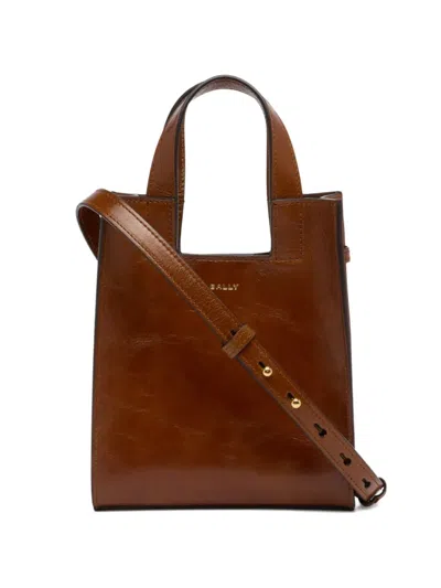 Bally Mini Easy Leather Tote Bag In Brown