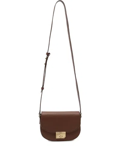 Bally Mini Grained Twist Clasp Bag In Brown