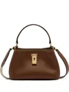 Bally Mini Lock Me Leather Tote Bag In Brown