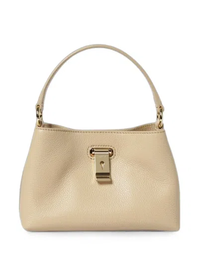 Bally Mini Lock Me Tote Bag In Neutral
