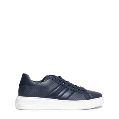 Bally Mirty 6238673 Men's Midnight Calf Leather Sneakers In Blue