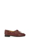 Bally Moccasin Plume With Polished Leather Upper And Decorative Bow In Brown