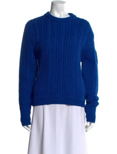 Pre-owned Bally Mock Neck Sweater In Blue