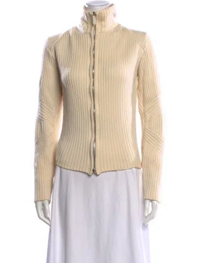 Pre-owned Bally Mock Neck Sweater In Neutral