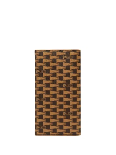 Bally Monogram Bi-fold Wallet In Multideserto/oro