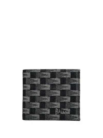 Bally Monogram-print Canvas Wallet In Grey