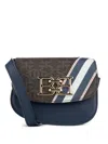 Bally Bag In Leather And Coated Cotton In Brown